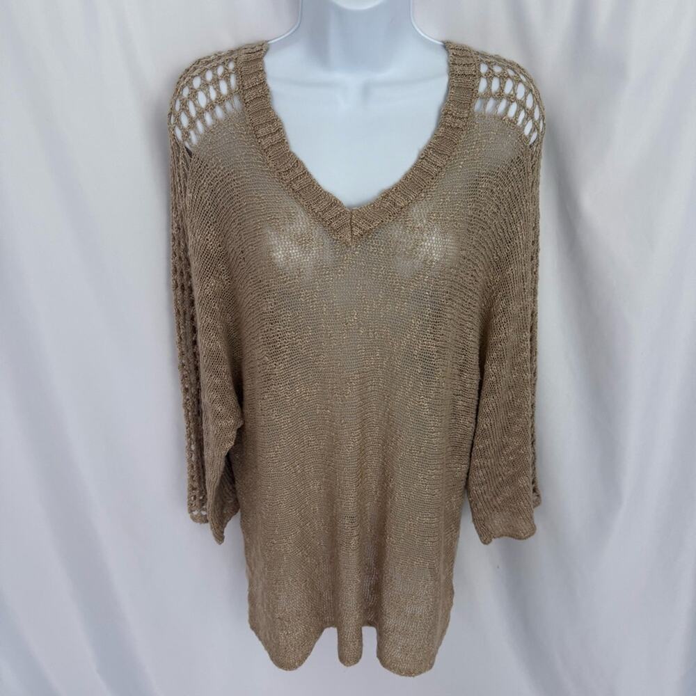 Cato Tan Loose Knit Top Size X-Large